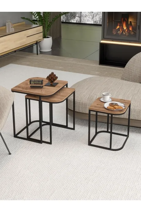 MD Damla Nesting Tables Brown 3-Piece