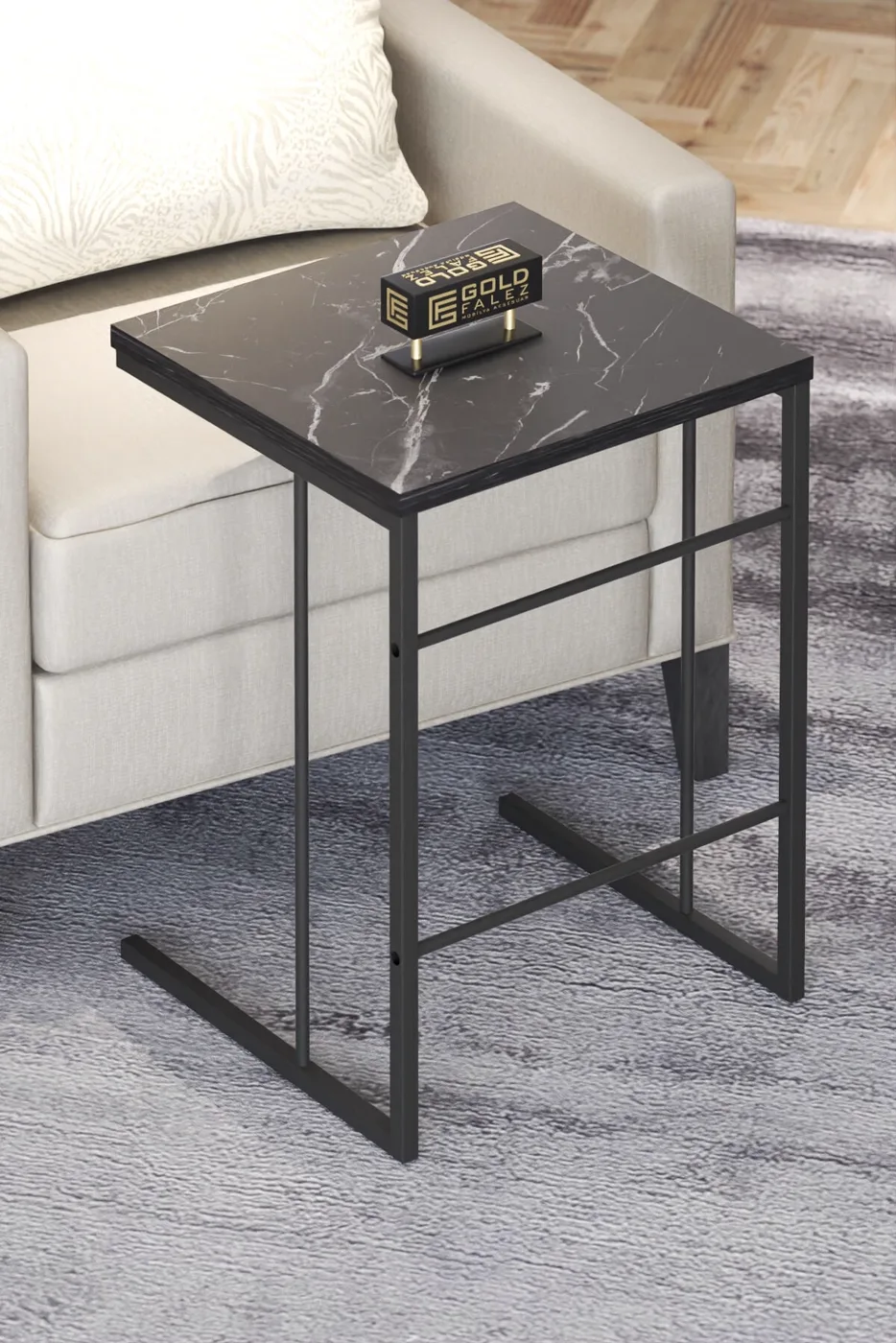 MD Solo Bendir Nesting Tables Black Gold 3-Piece