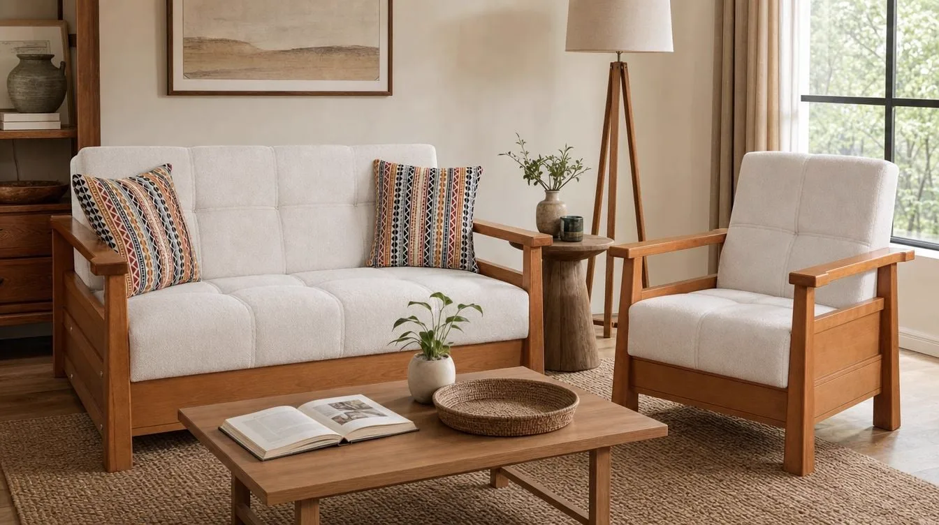 MD Cenova Scandinavian Sofa Set with Sofa Bed 2+1+1 MDN102B