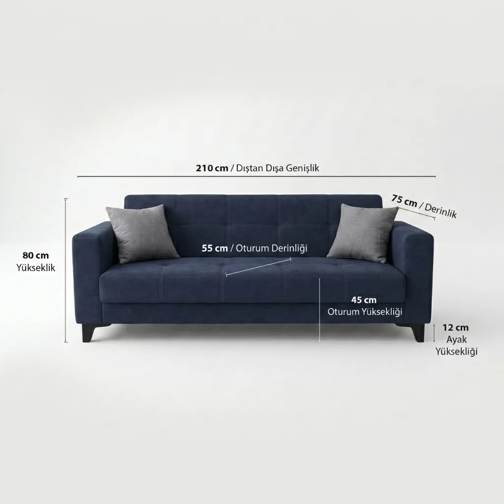 Yes Sofa Bed Navy Blue MD004