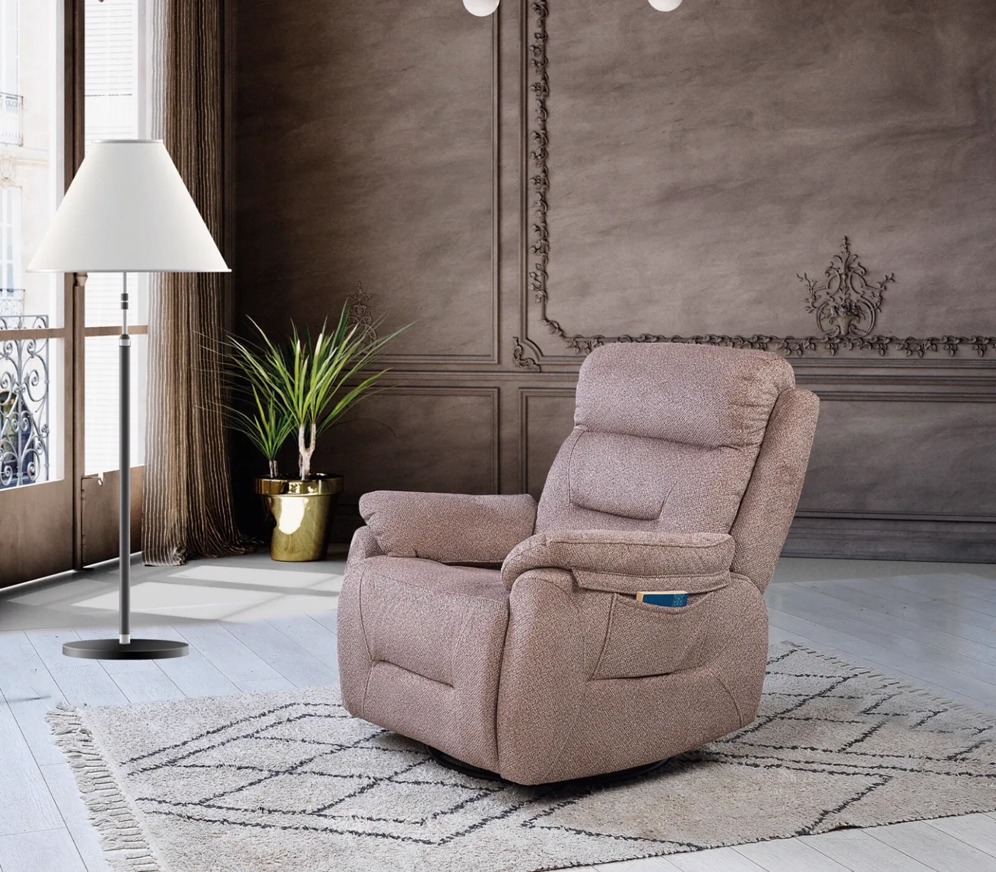 Efes Swivel Manual Recliner TV Armchair