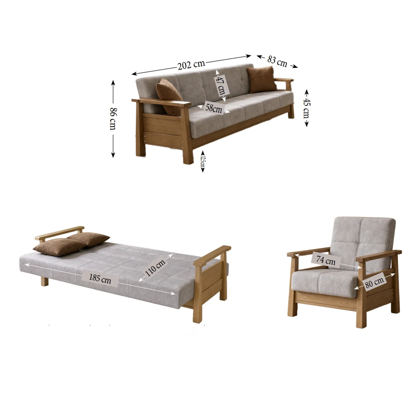 MD Cenova Scandinavian Sofa Set MDN102