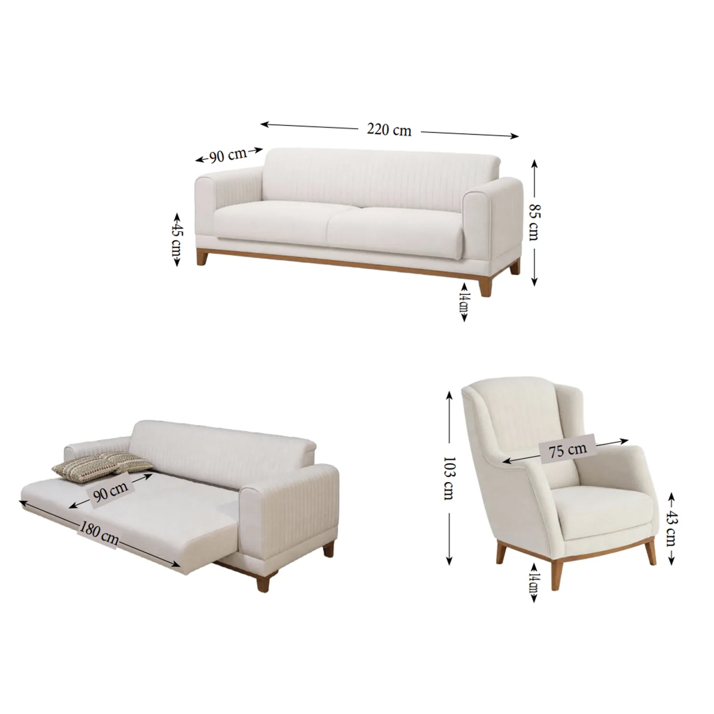 MD Damla Sofa Set MDN114