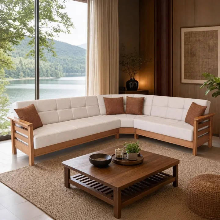 MD Royal Scandinavian Oval Corner Sofa Set MDN104