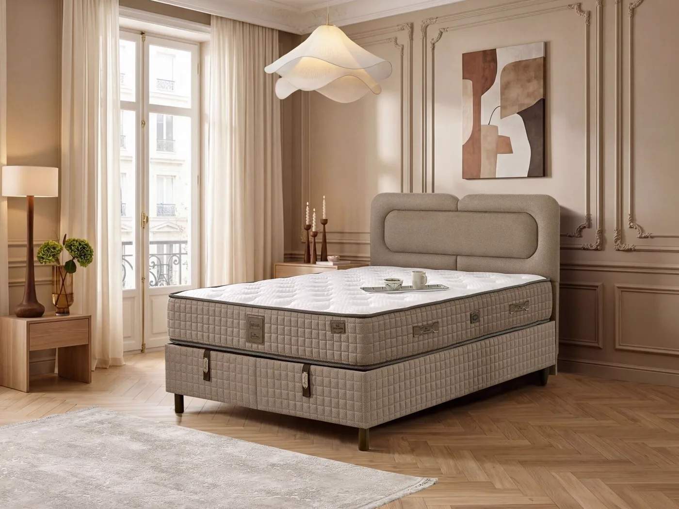 Nesta 150x200 Double Mattress, Divan Base, Headboard Set EY3017