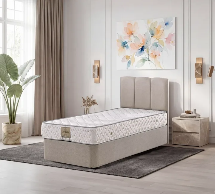 Polo 90x200 Single Mattress, Divan Base, Headboard Set EY3025