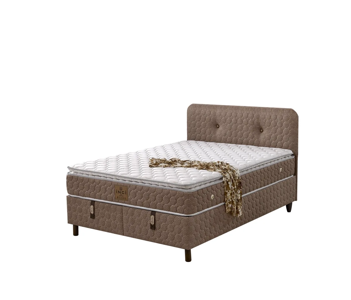 Loya 150x200 Double Mattress, Divan Base, Headboard Set EY3023