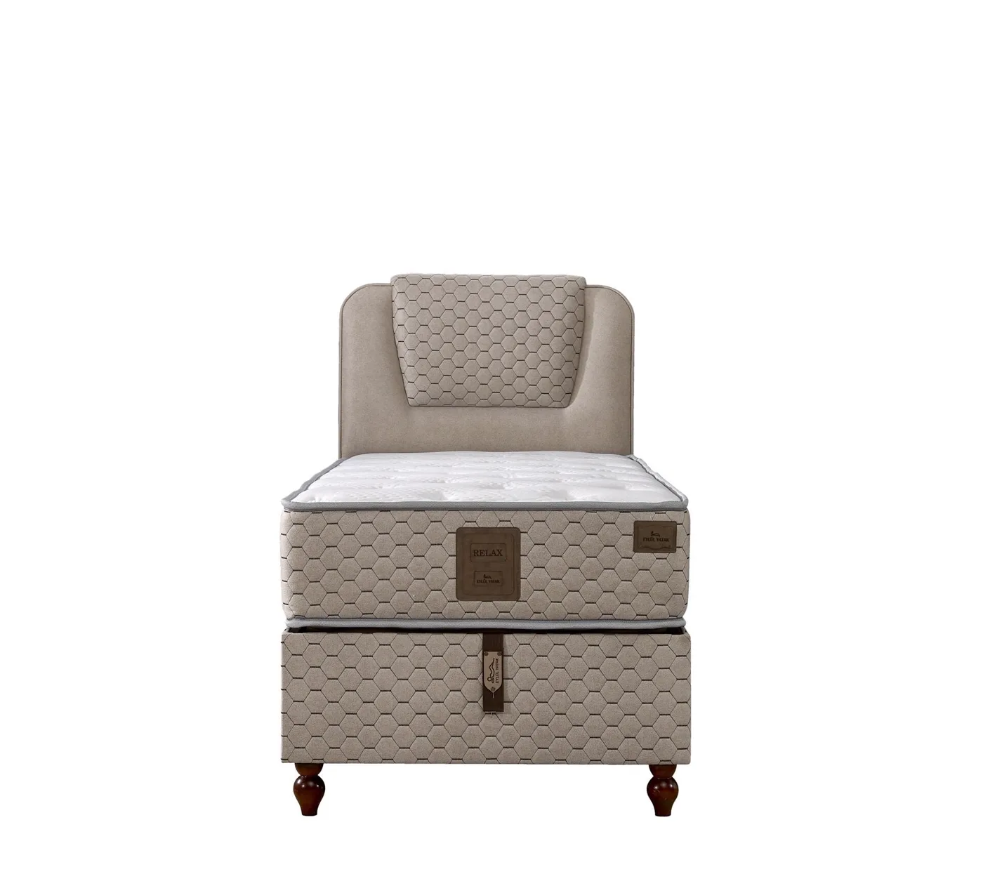 Pera 90x190 Single Mattress, Divan Base, Headboard Set EY3021