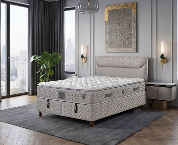 Carla 200x200 Double Mattress, Divan Base, Headboard Set EY3019