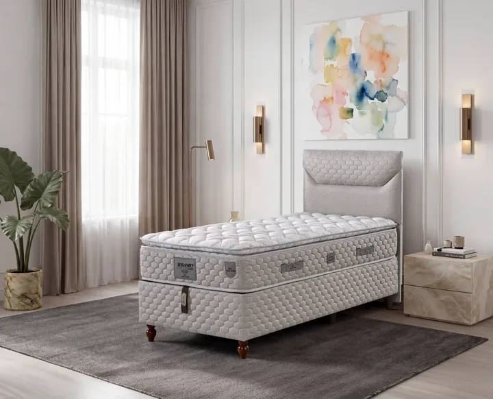 Carla 90x190 Single Mattress, Divan Base, Headboard Set EY3019