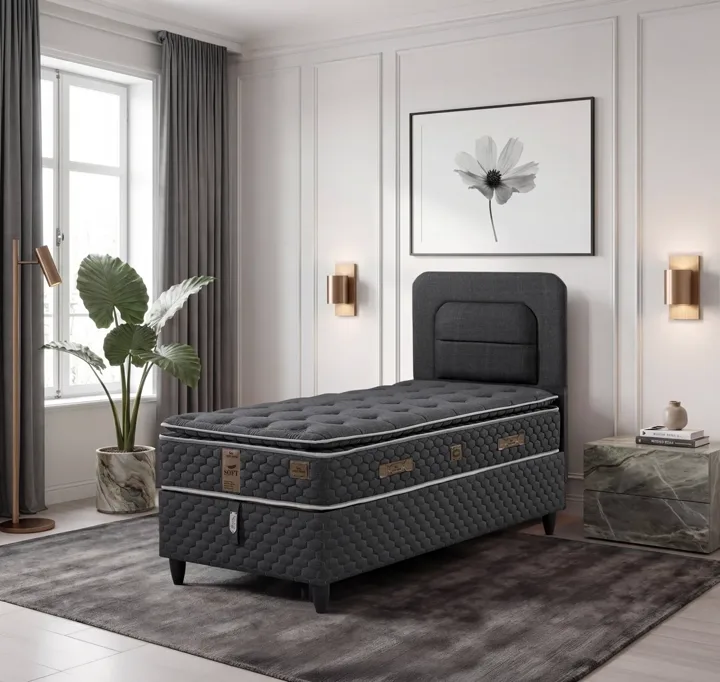 Rio 90x200 Single Mattress, Divan Base, Headboard Set EY3018