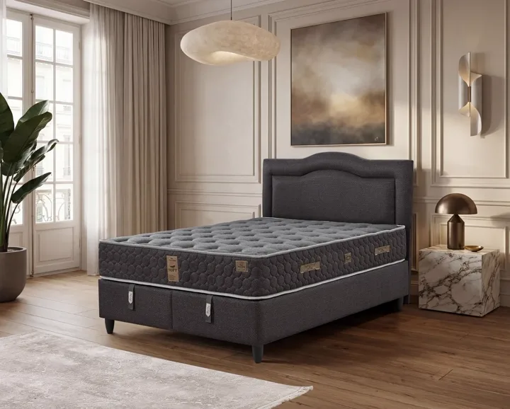Mabel 200x200 Double Mattress, Divan Base, Headboard Set EY3015