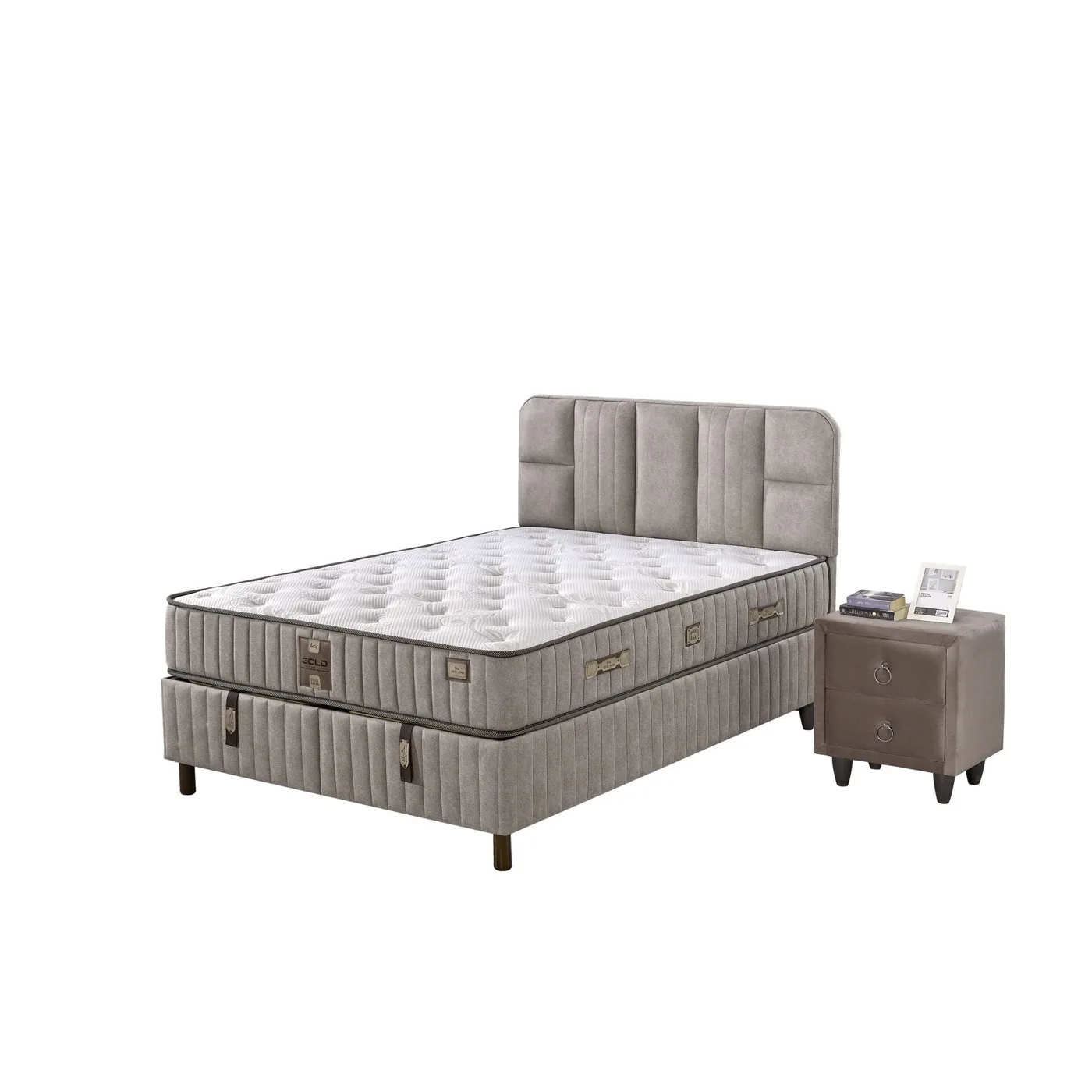 Pien 160x200 Double Mattress, Divan Base, Headboard Set EY3014
