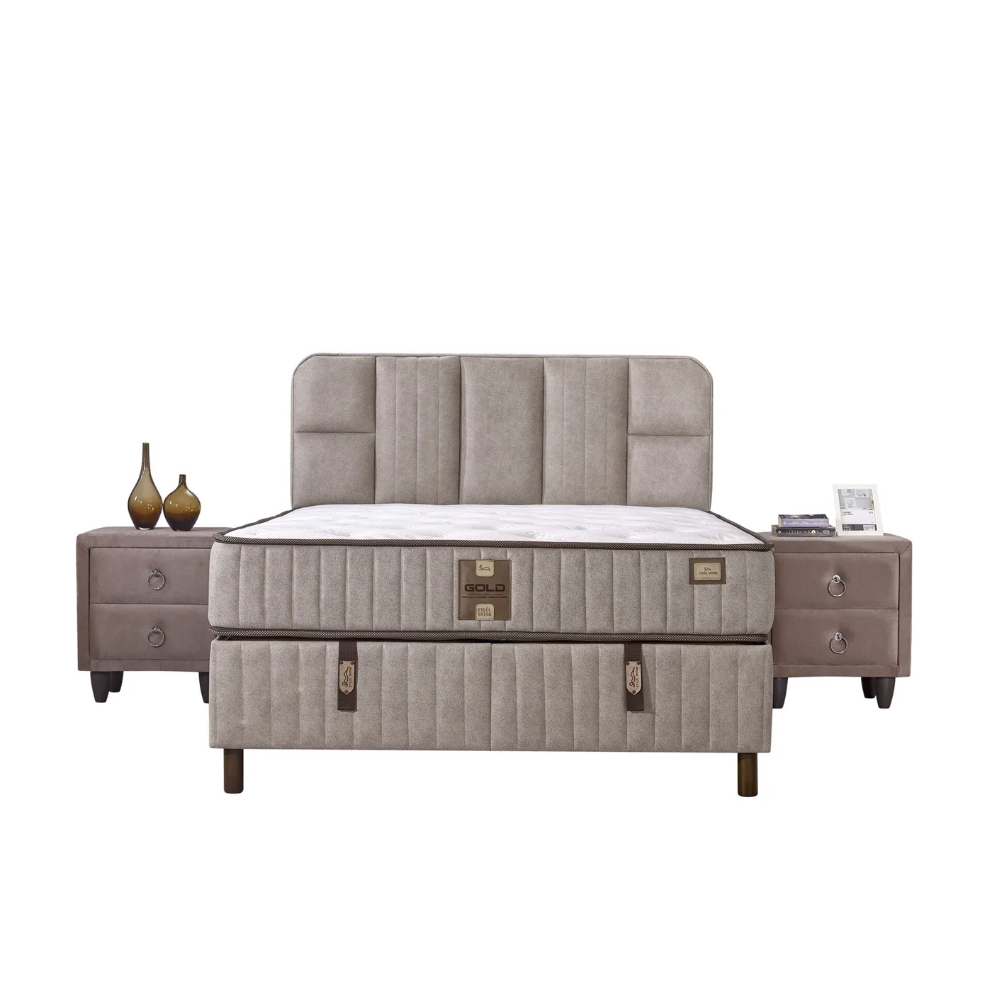 Pien 200x200 Double Mattress, Divan Base, Headboard Set EY3014