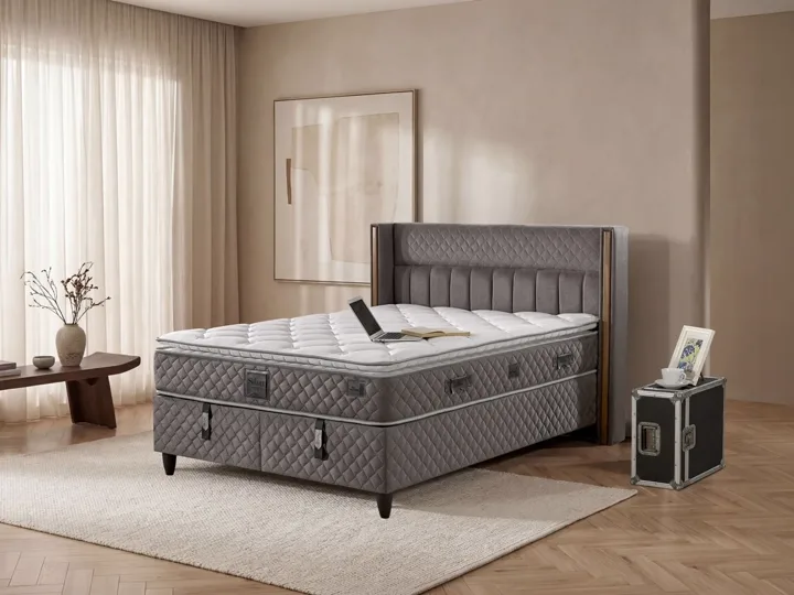 Major 200x200 Double Mattress, Divan Base, Headboard Set EY3013