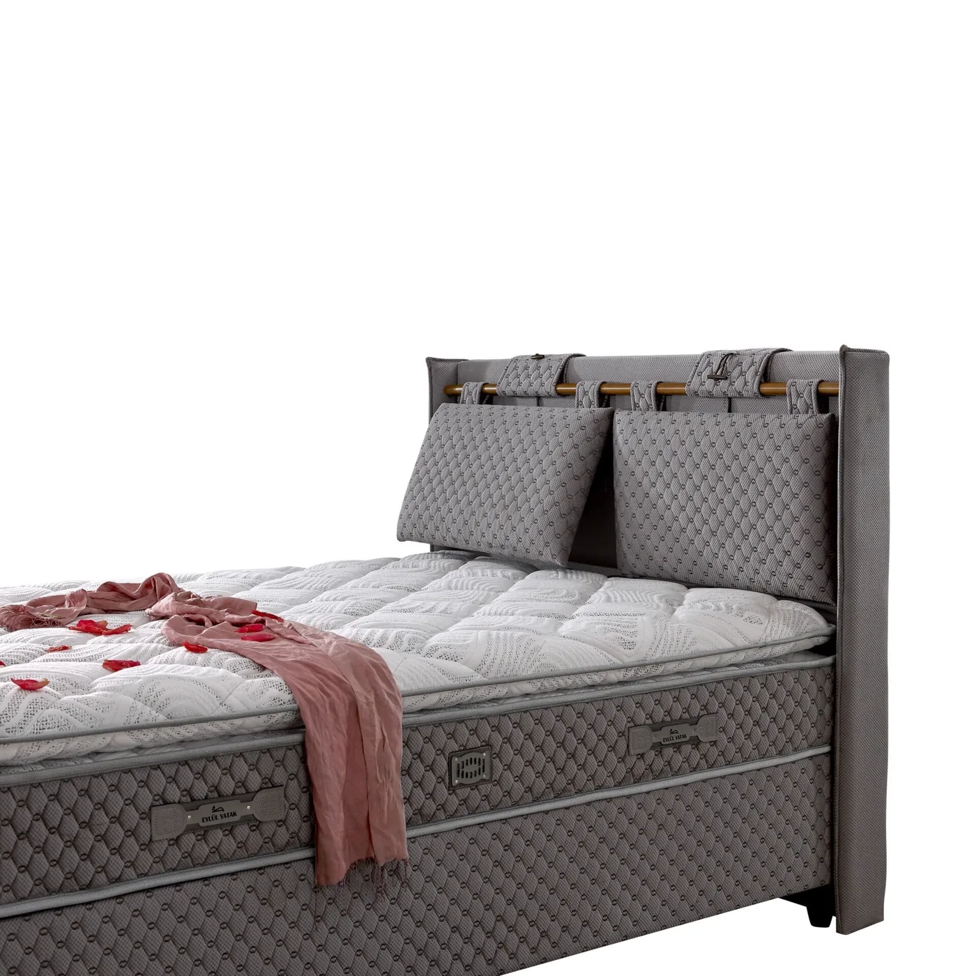 Sleepy 150x200 Double Mattress, Divan Base, Headboard Set EY3012