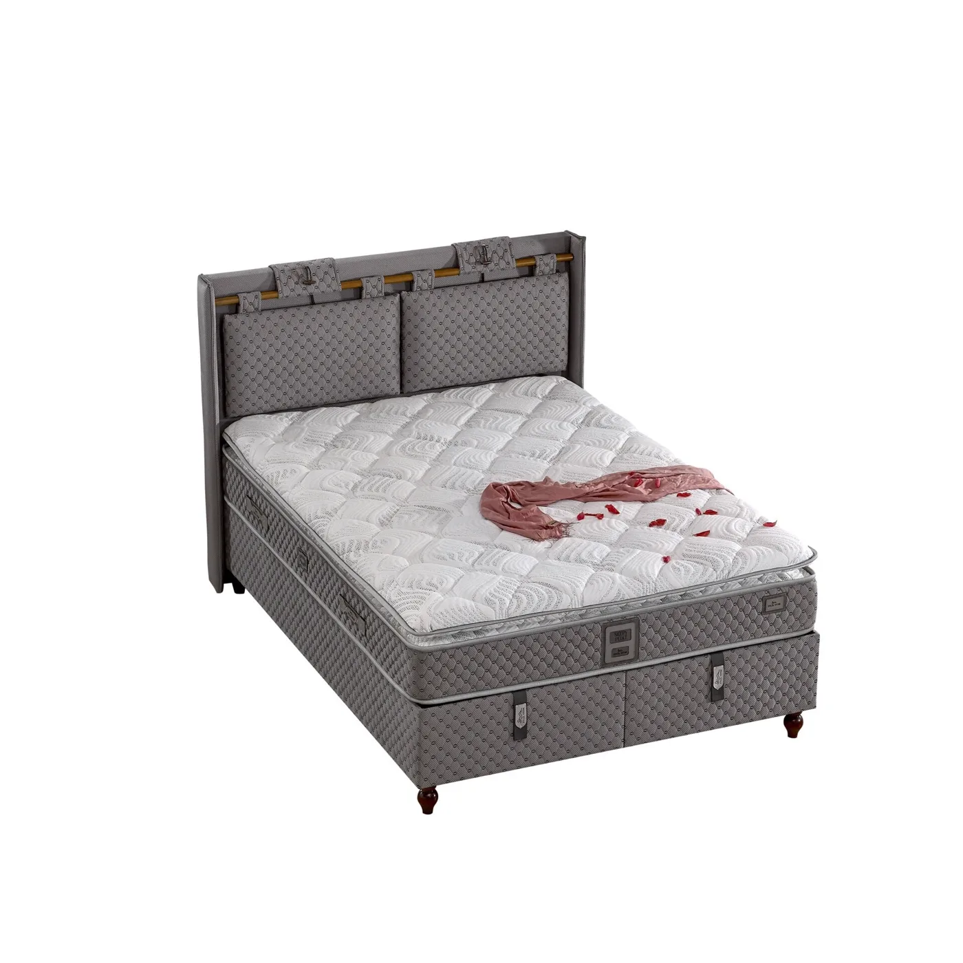 Sleepy 150x200 Double Mattress, Divan Base, Headboard Set EY3012