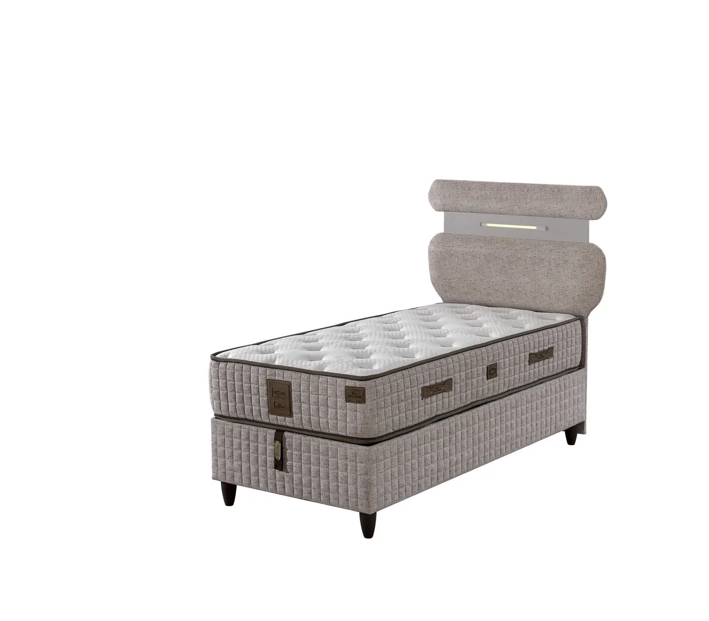 Lucca 90x190 Single Mattress, Divan Base, Headboard Set EY3005