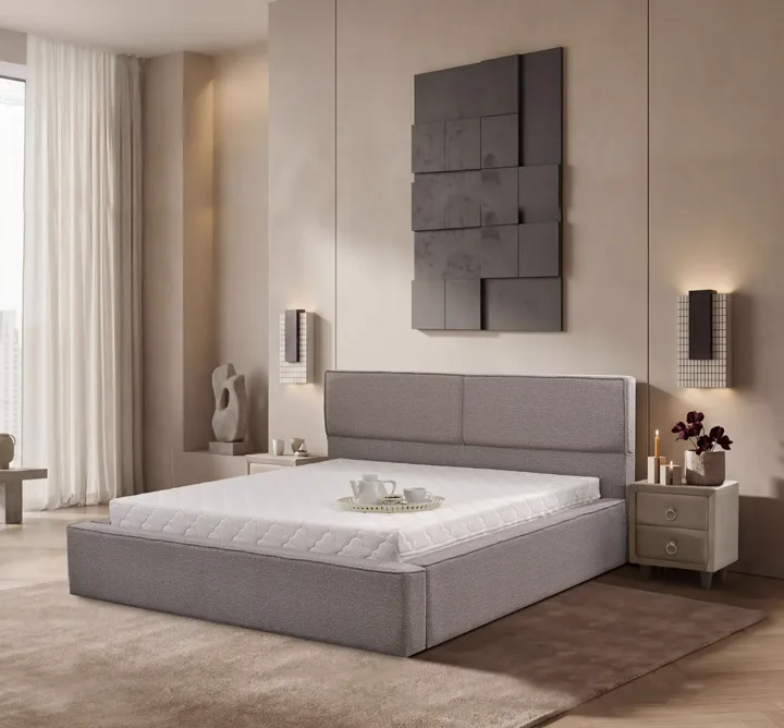 Form 140x200 Double Mattress, Divan Base, Headboard Set EY3001