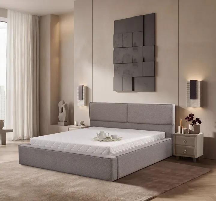 Form 160x200 Double Mattress, Divan Base, Headboard Set EY3001