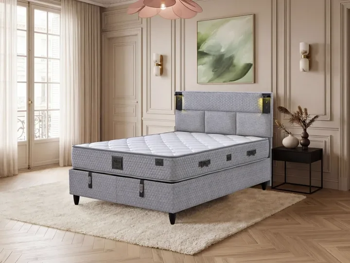 Parma 150x200 Çift Kişilik Yatak, Baza, Başlık Seti EY3008