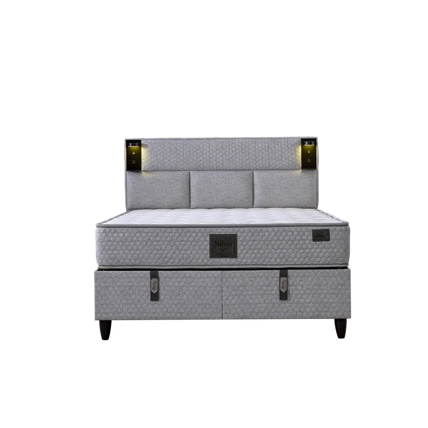 Parma 150x200 Double Mattress, Divan Base, Headboard Set EY3008
