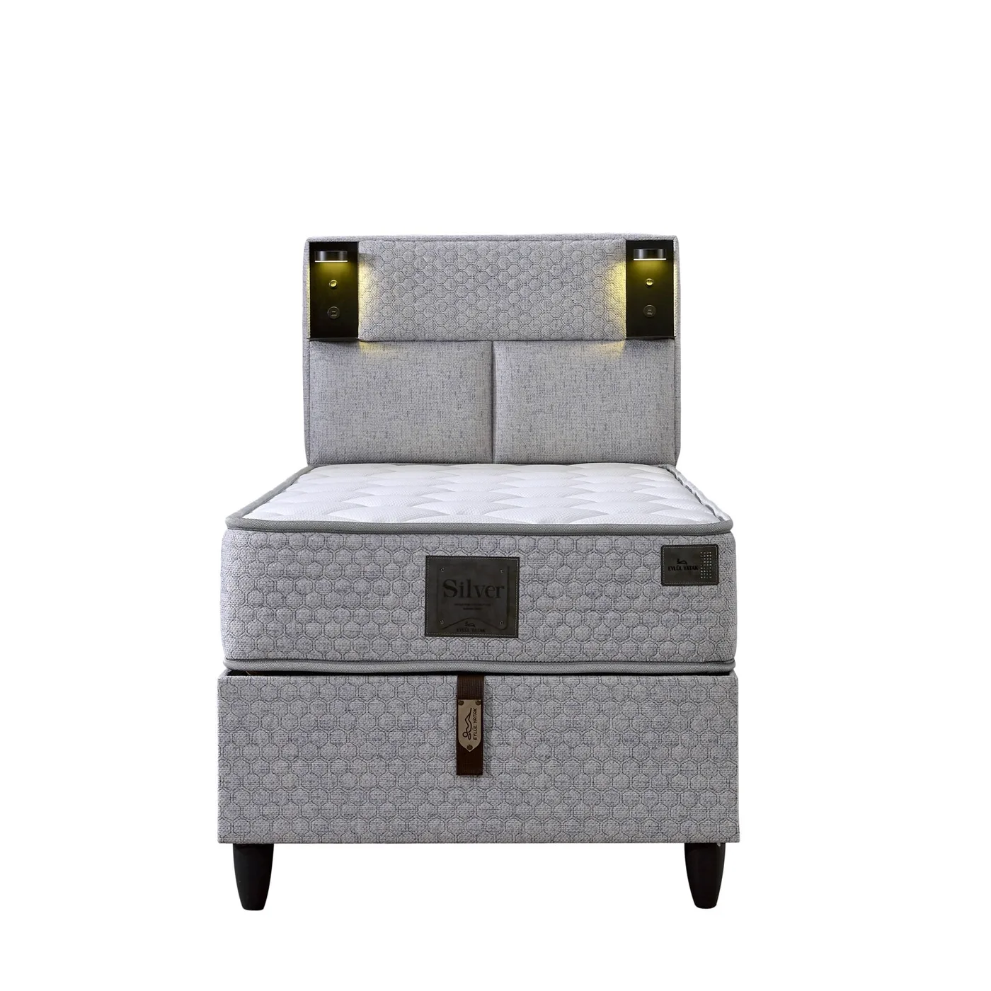 Parma 90x200 Single Mattress, Divan Base, Headboard Set EY3008
