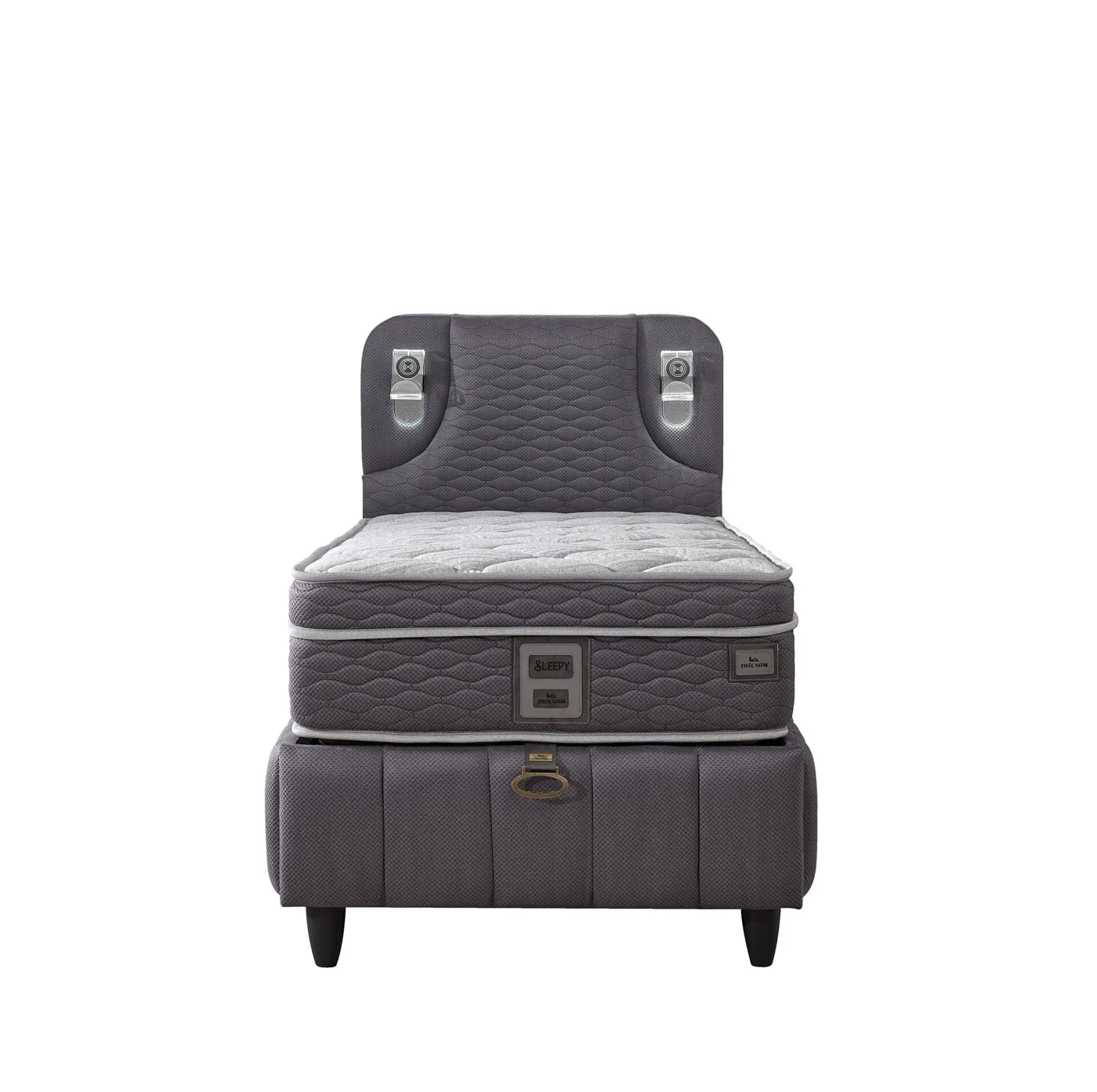 Efor 90x190 Single Mattress, Divan Base, Headboard Set EY3007