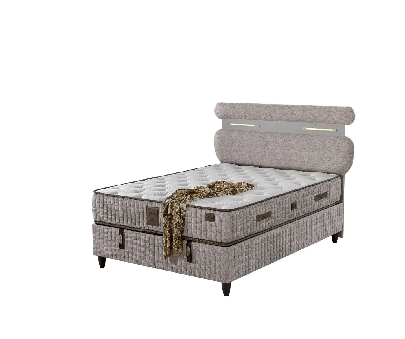 Lucca 150x200 Double Mattress, Divan Base, Headboard Set EY3005