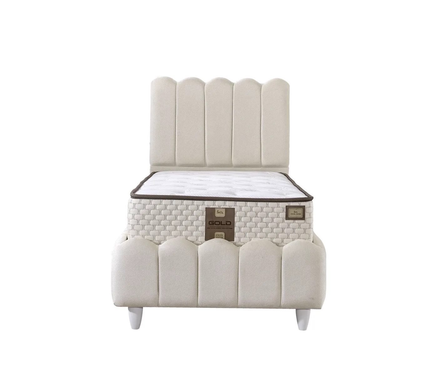 Norin 90x190 eenpersoons matras, boxspring, hoofdbord set EY3006