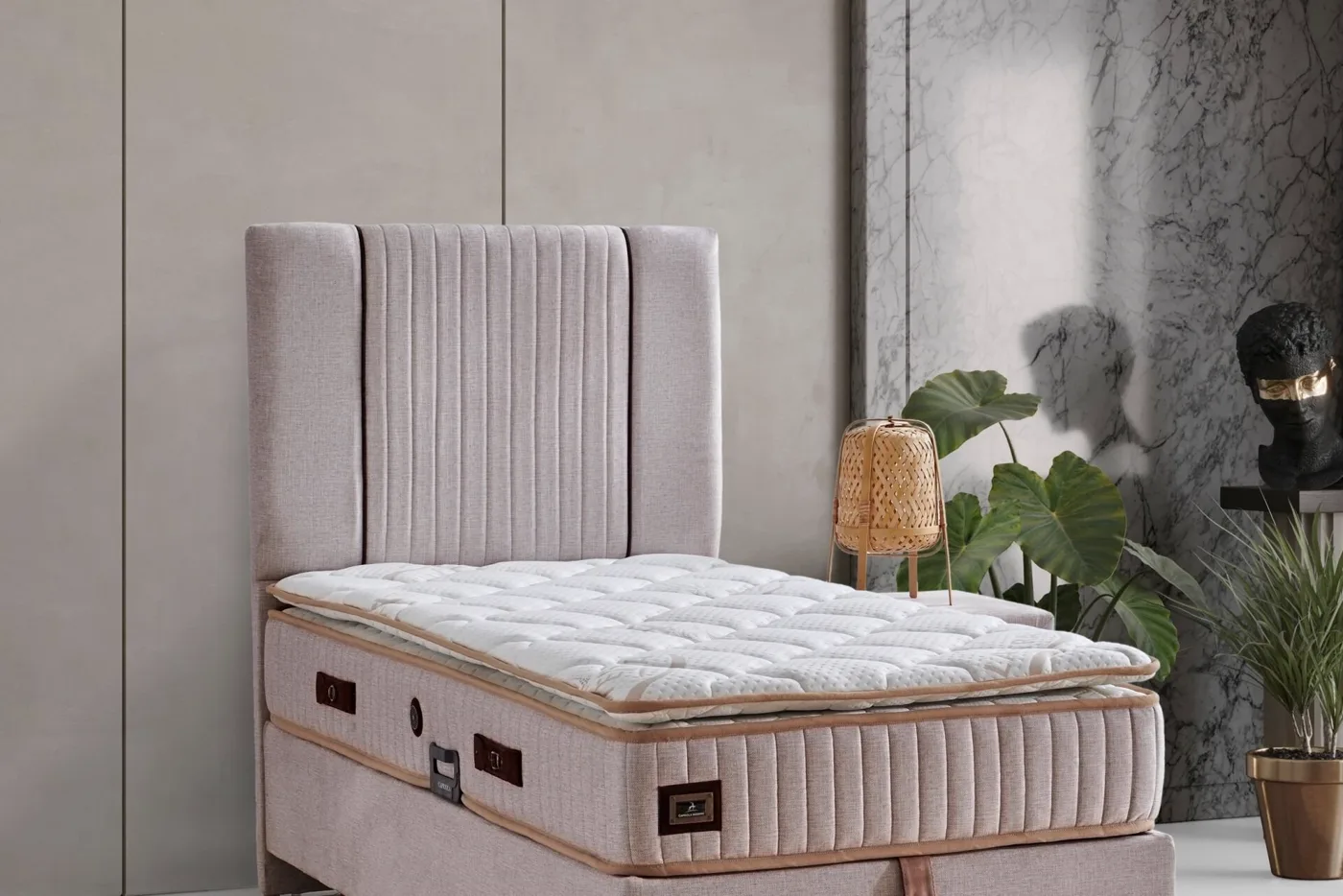 Lucca Fixed 120x200 Single Divan Base, Headboard Set CP1439