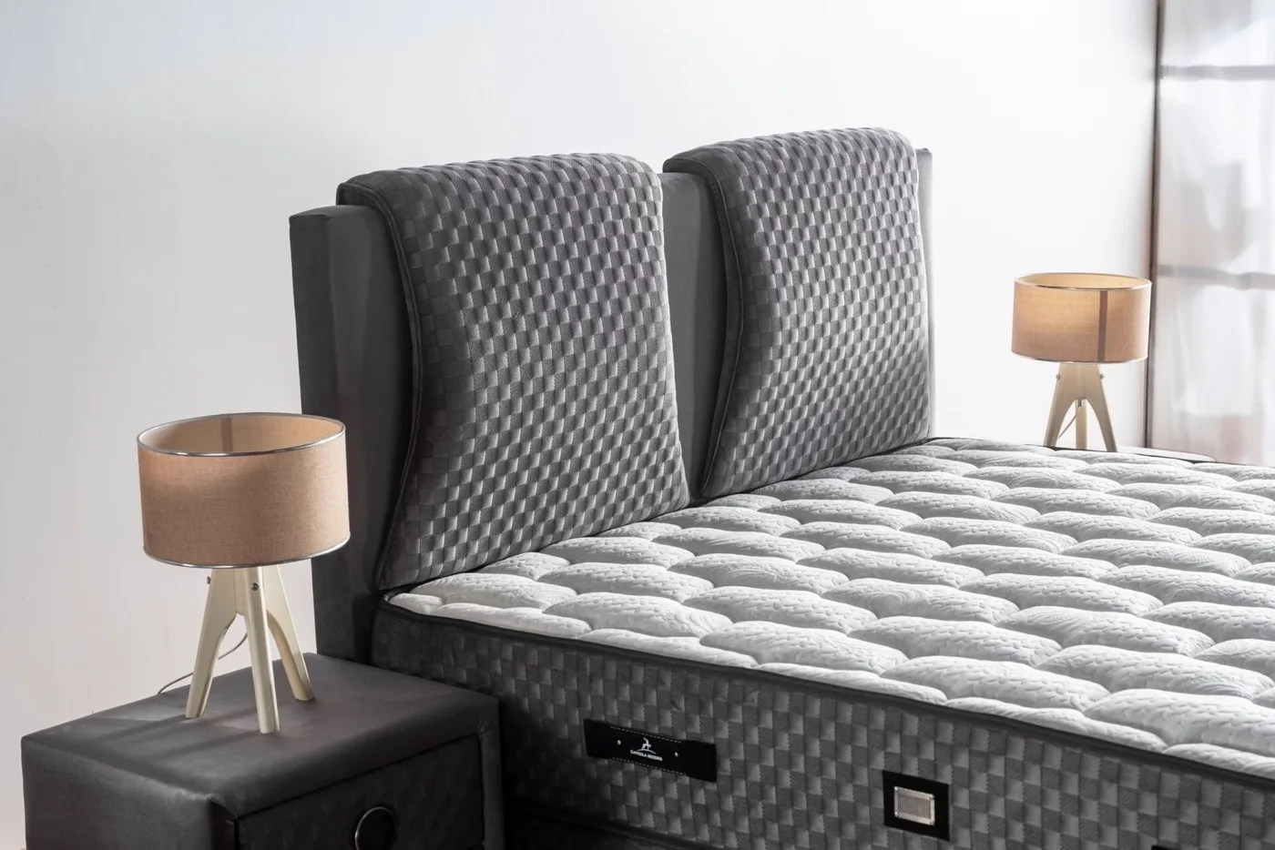 Grey Sleep 180x200 Double Divan Base and Headboard Set CP1428