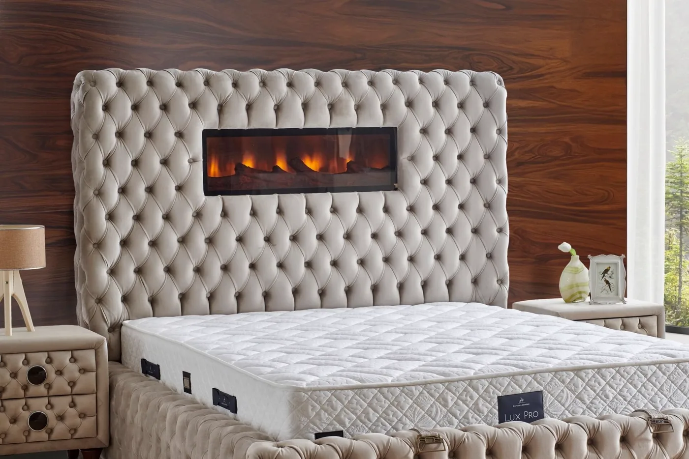 Somineli Lux 180x200 Double Divan Base, Headboard Set CP1405