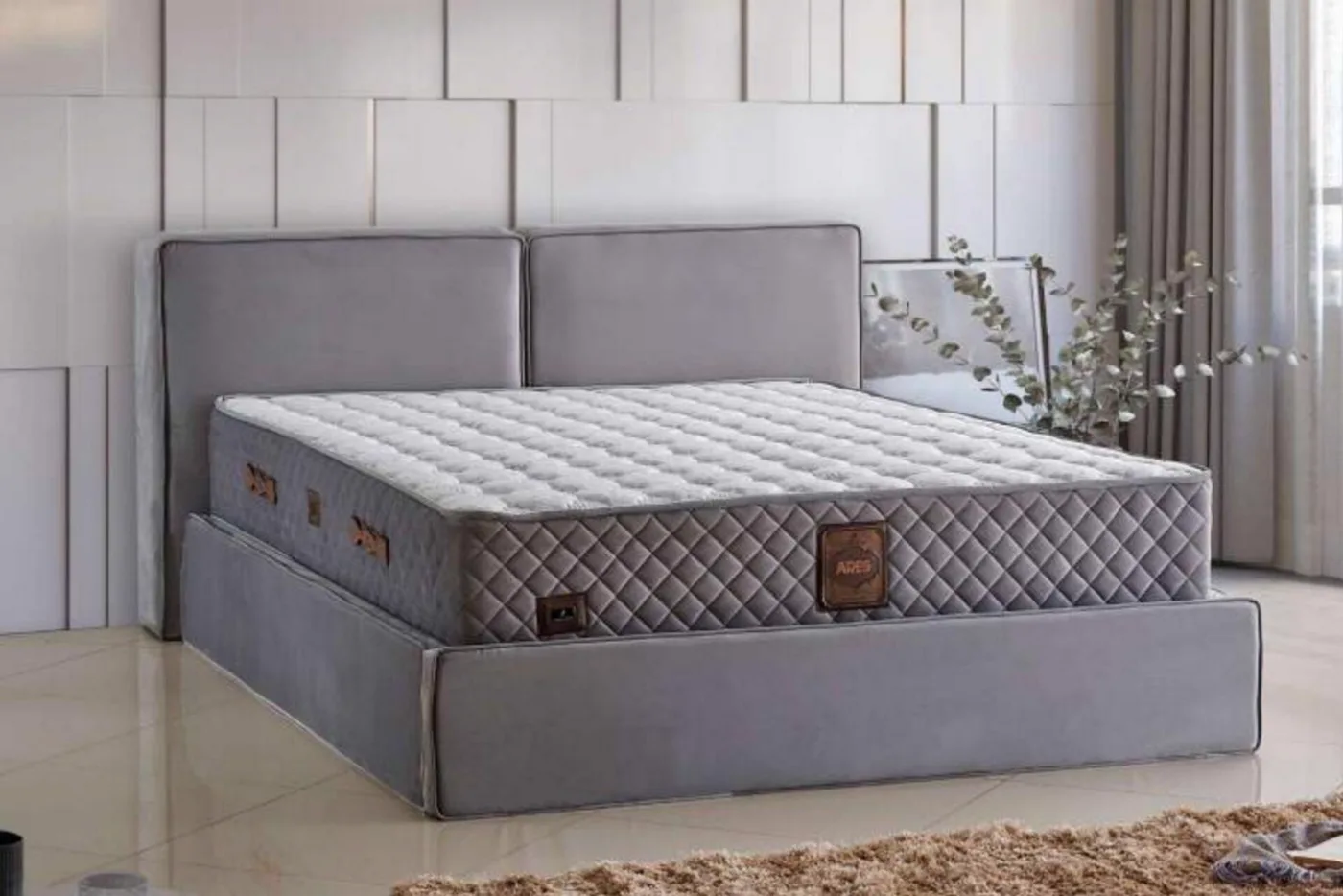 Ares 180x200 Double Mattress, Divan Base, Headboard Set CP1013