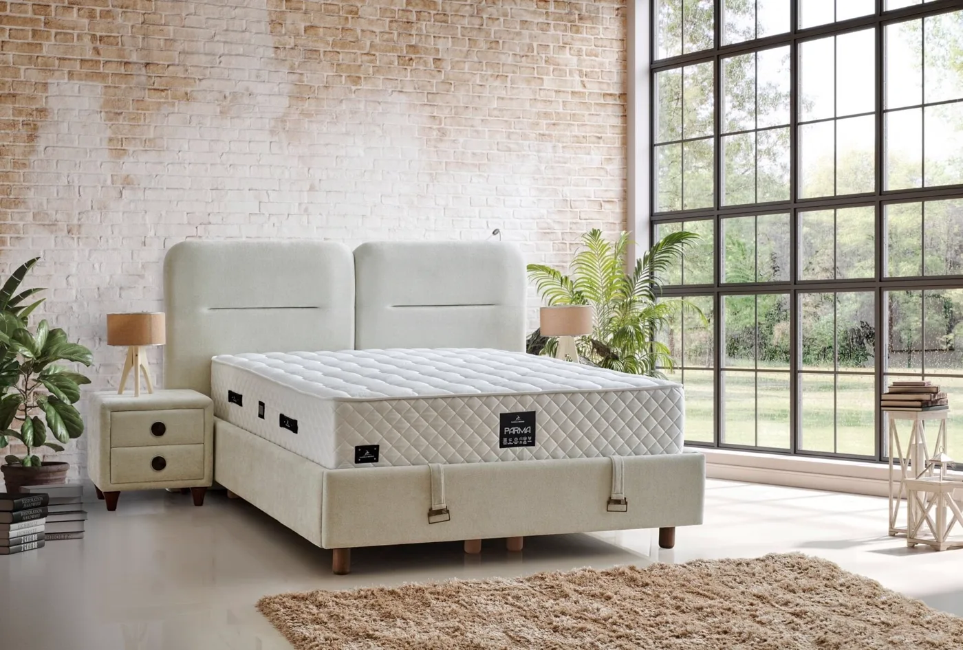 Parma 140x190 Double Mattress, Divan Base, Headboard Set CP1011