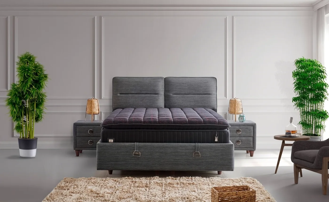 Olympic 150x200 Double Mattress, Divan Base, Headboard Set CP1012