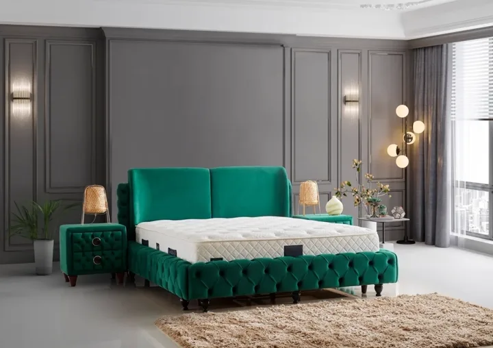 Lux Pro 160x200 Double Mattress, Divan Base, Headboard Set CP1009
