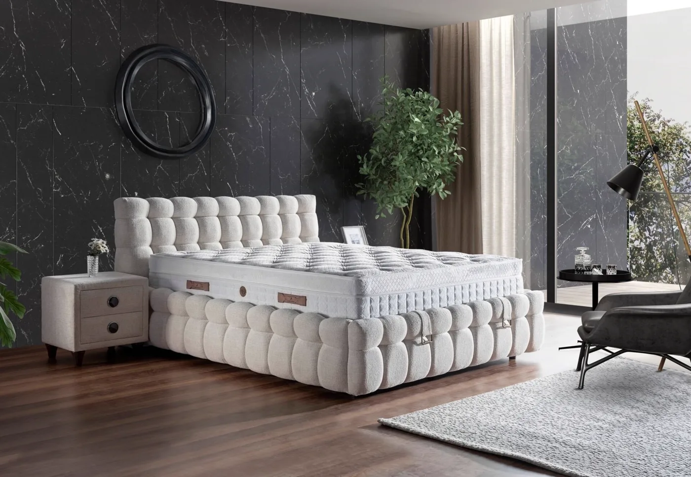 Form Sleep 150x200 Double Mattress, Divan Base, Headboard Set CP1003