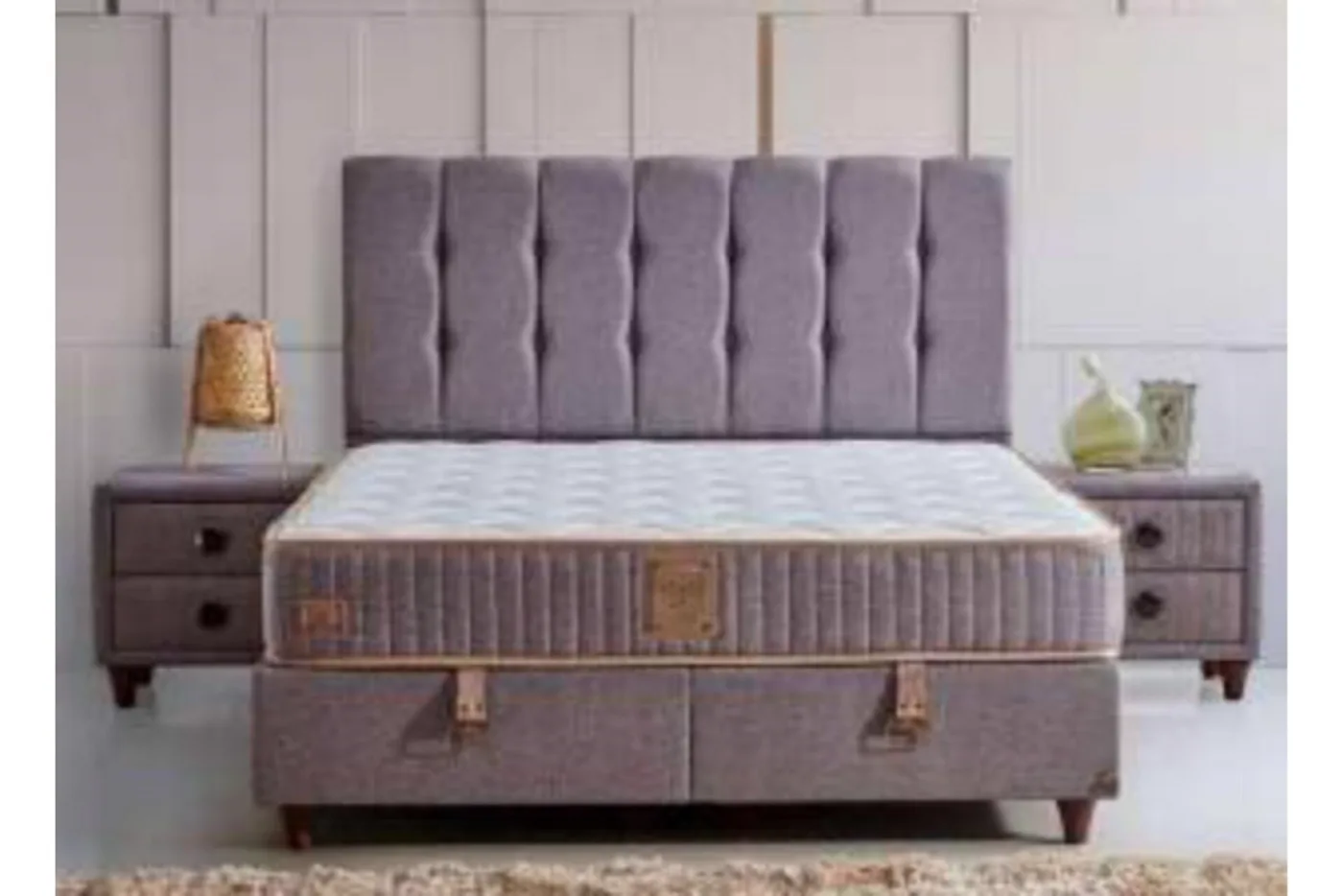 Inci Plus 160x200 Double Mattress, Divan Base, Headboard Set CP1041