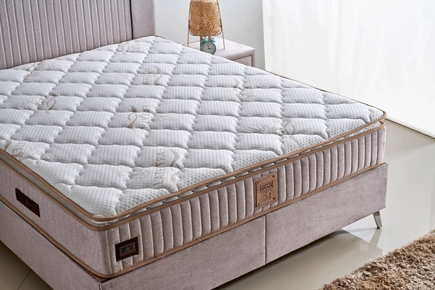 Lucca Without Storage 200x200 Double Mattress, Divan Base, Headboard Set CP1039