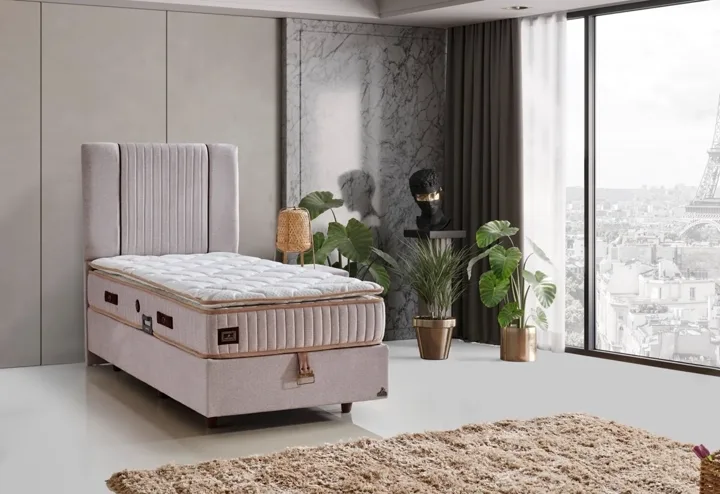 Lucca Storage 120x200 Single Mattress, Divan Base, Headboard Set CP1040