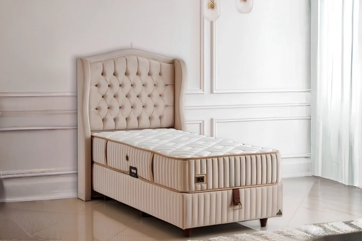 Regina 90x200 Single Mattress, Divan Base, Headboard Set CP1036