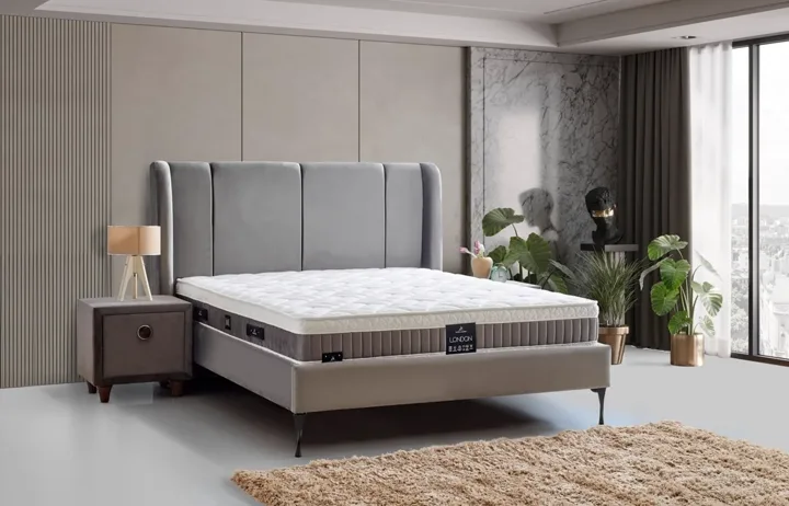 London 90x190 Single Mattress, Divan Base, Headboard Set CP1031