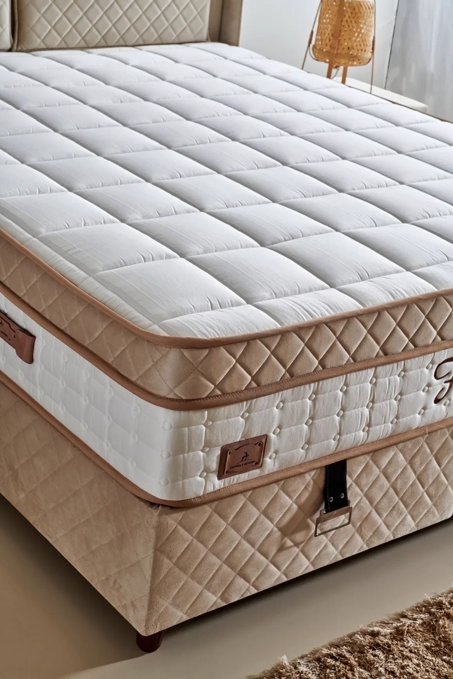 Fisfis Plus 100x200 Single Mattress, Divan Base, Headboard Set CP1030