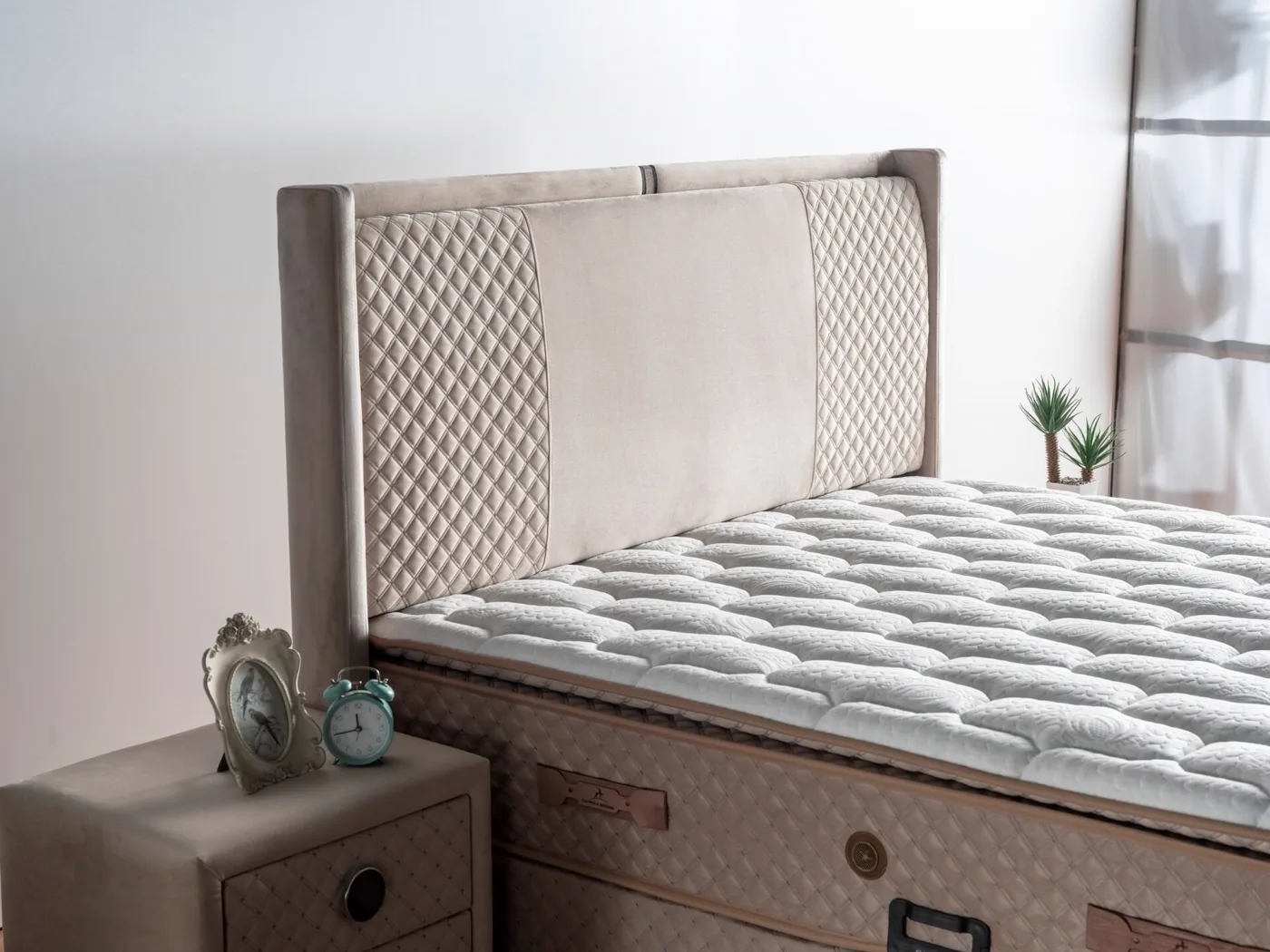 Softly 150x200 Double Mattress, Divan Base, Headboard Set CP1029