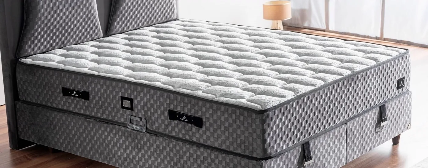 Grey Sleep 90x190 Single Size Mattress, Divan Base, Headboard Set CP1028