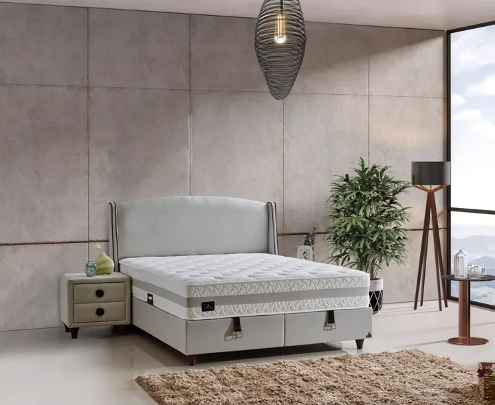 Monza 90x200 Single Size Mattress, Divan Base, Headboard Set CP1026