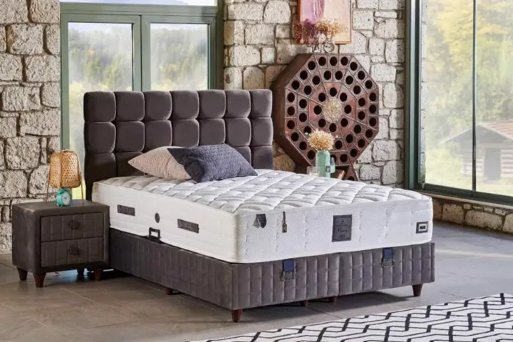 Perra 140x200 Double Mattress, Divan Base, Headboard Set CP1025