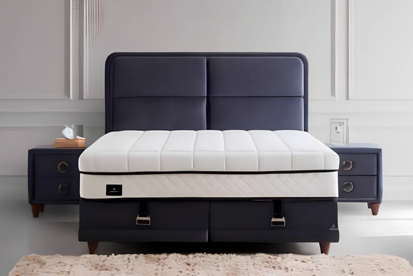 Torino 140x190 Double Mattress, Divan Base, Headboard Set CP1024