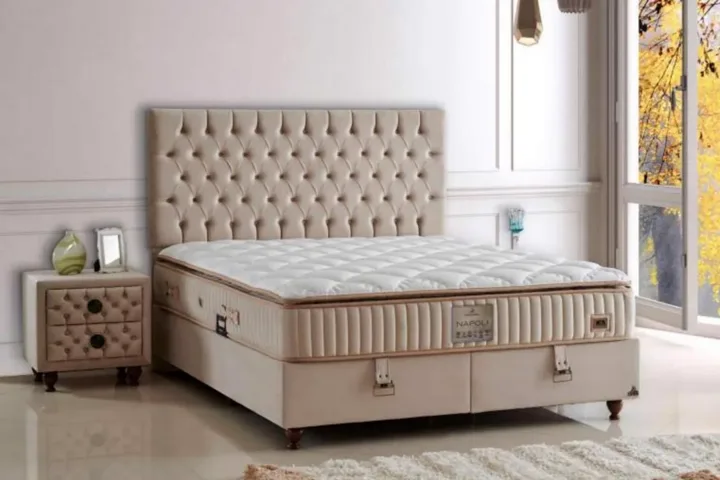 Napoli 140x200 Double Mattress, Divan Base, Headboard Set CP1020